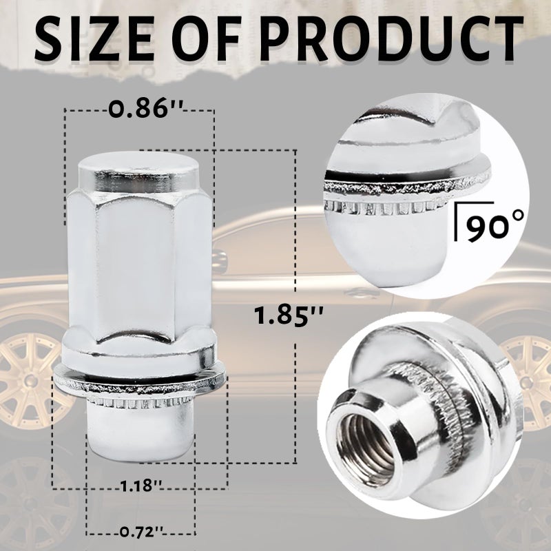 مجموعة من 24 صواميل 12 × 1.5 مم 13/16 سداسي 1.87 بوصة طول OEM Factory Mag Lug Nuts، من أجل Tacoma 4 Runner FJ Cruiser Matrix GX470/ GX460 SR5 Pre-Runner TRD Off-Road Limited - Image 2